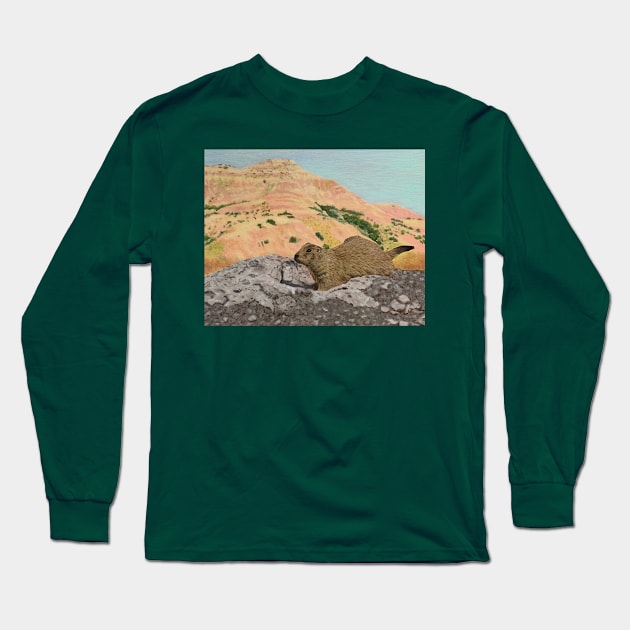 Prairie Dog Mountain painting Long Sleeve T-Shirt by Art-by-Sanna